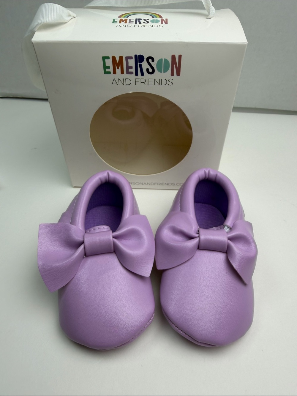 BNIB Emerson & Friends Baby  Moccasins lavender 3-6 Months